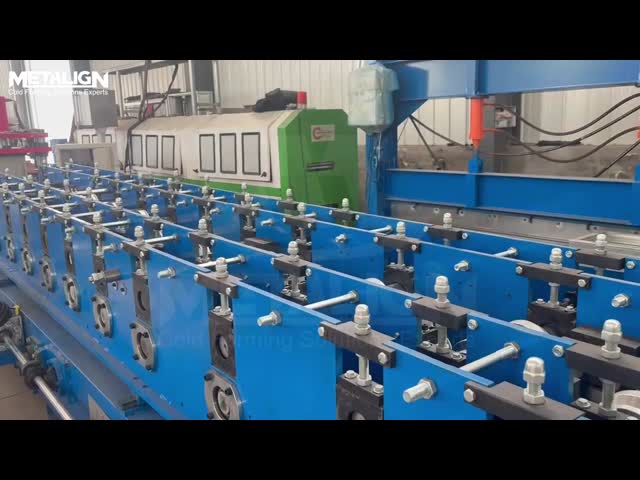Heavy Duty Box Beam Roll Forming Machine with 13 Forming Stations 70mm Shaft and 5.5Kw Motor video