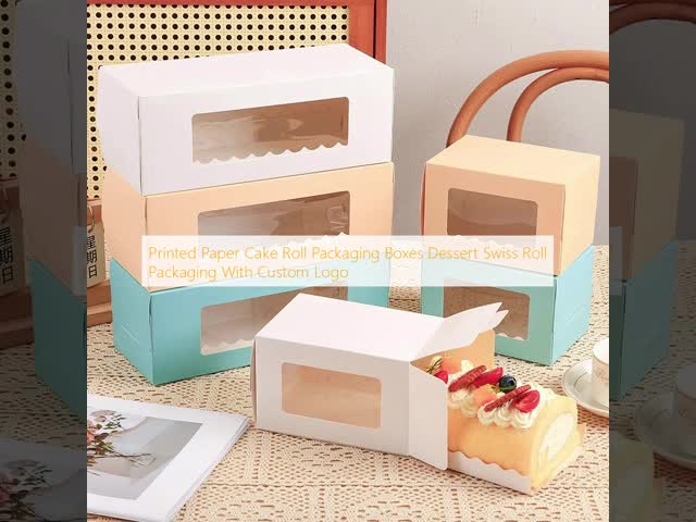 Dessert Printed Paper Boxes Swiss Roll Cake Packaging Custom Logo