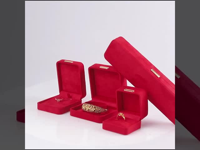 hign end luxury red flannel velvet Jewellery Box for bracelet Necklace ring Earring