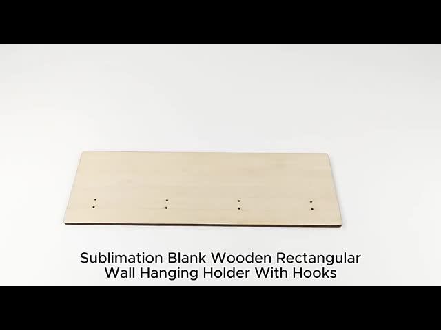 Sublimation Blanks Wooden Rectangular Wall Hanging Holder With Hooks Custom Key Hanger