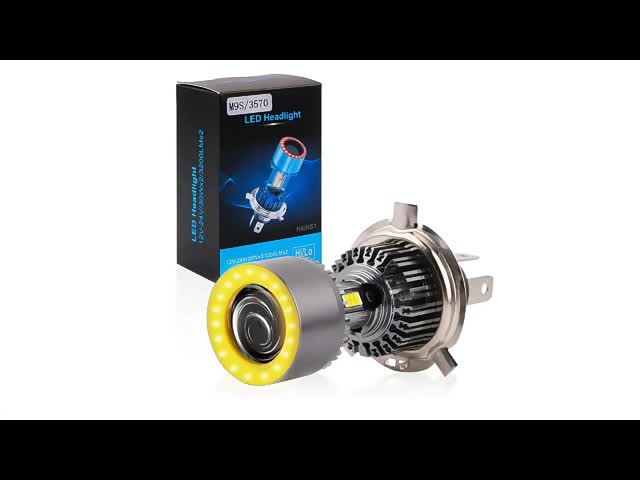 Ultra Bright Powerful 12v Led Motorcycle Headlight Bulb Four Color Light Circle High And Low Beam