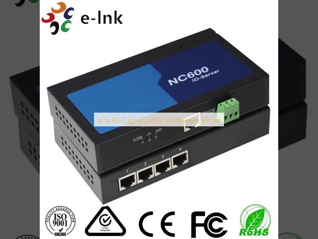4Ch RS-232/422/485 To Ethernet Server