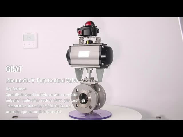 PTFE Seal V Cut Pneumatic Control Ball Valve DN50 Stainless Steel Ball Valve