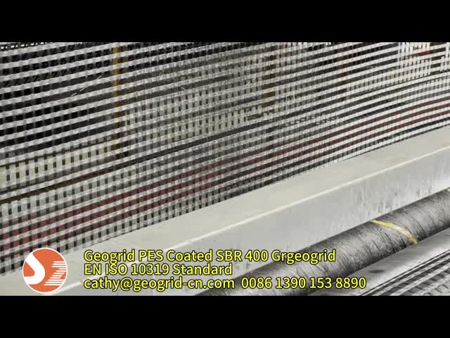 Highly Efficient 150-150KN Polyester Geogrid Mesh For Embankment Retaining Walls Slopes