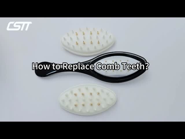 1.8W LED Light Therapy Comb EMS Vibration Hair Brush With Removable Comb