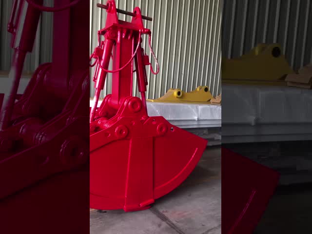 Excavator Attachments 1-1.5cbm Clamshell Grab Bucket, Shell Bucket, Hydraulic Clamshell Excavator Bucket for 20-30ton Excavator