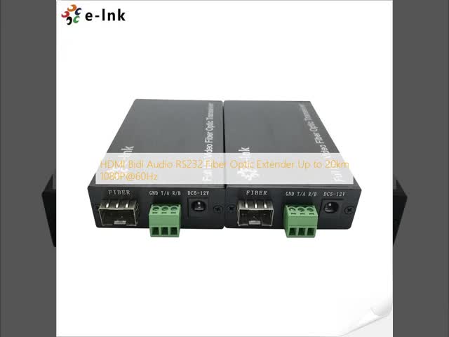 HDMI over Fiber Optic Extender 20km with Bidirectional Audio RS232 Control Plug and Play