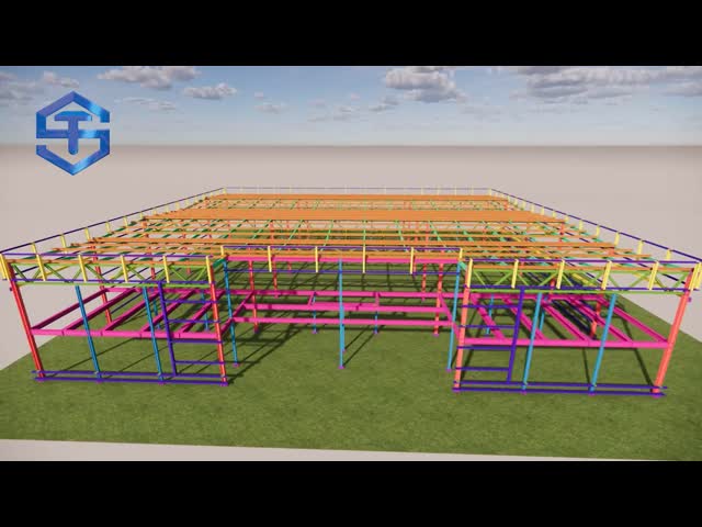 100% Recyclable Steel Frame Commercial Building High Corrosion Resistance