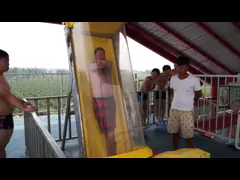 ExcitingSlide Aqua Park Aqua loop Fiberglass Water Slides , Platform Height 16m