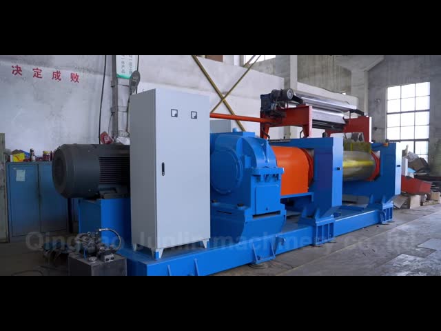 55kw 18 Inch Automatic Rubber Open Mixing Mill With Stock Blender XK-450