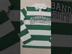 Custom Man Tshirt Button Up Collar Heavy Cotton Print Patch Embroidered Long Sleeve Rugby Shirt Polo T-shirt for Men