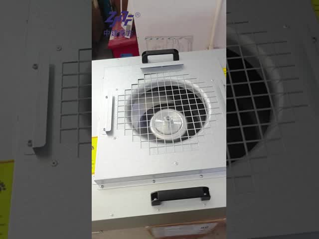 1175*575*320 mm Cuadro de acero inoxidable Unidad de filtro de ventilador FFU para instalaciones médicas El video