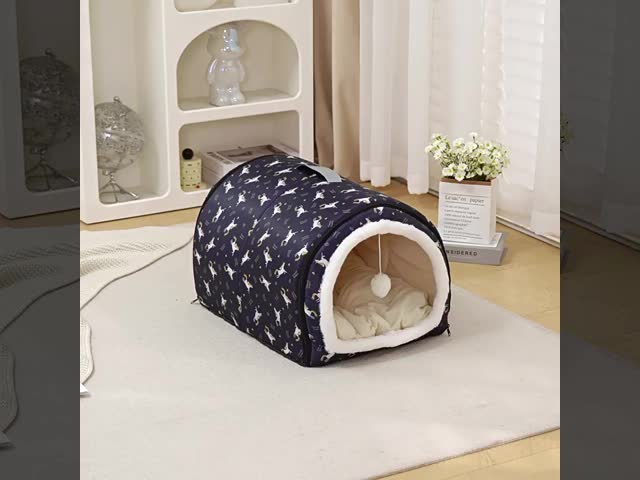 Waterproof Dog Cave Bed Indoor All Seasons Universal Warm Pet Nest With Villa Mattress