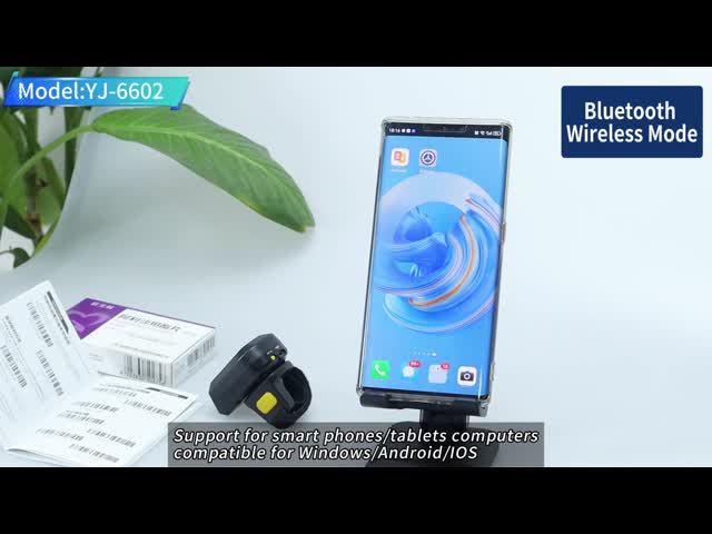 Mini Wireless Finger Ring Barcode Reader Scanner 650nm Visible Laser USB 0.1mm(4mil) with CCD Light Source