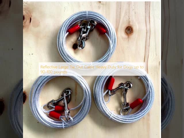 Heavy Duty 30 Foot Tie Out Cable for Large Dogs with 100 Pounds Capacity and Weather-resistant Design