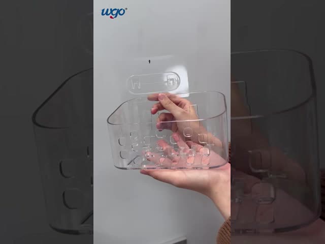 Organizador claro Basket Wall Mount do banho do armazenamento da cozinha para a barra do chuveiro