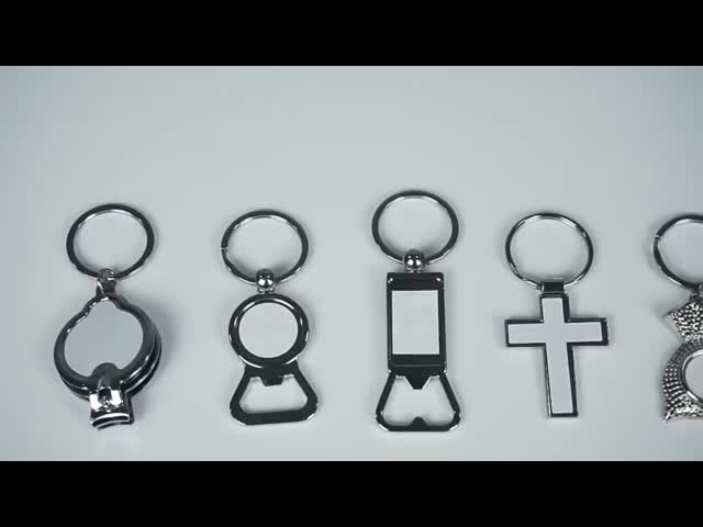 Custom Logo Keychains DIY Creative Sublimation Gift Bag Keychain Pendant Heat Transfer Metal Blank Round Photo Keyring