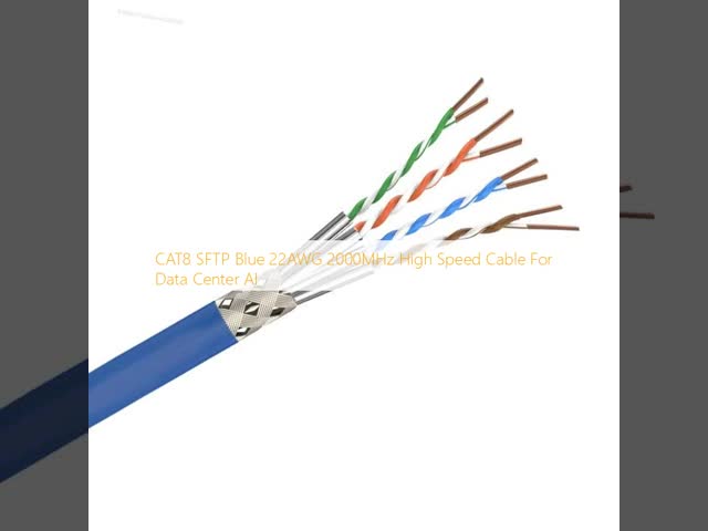 Cat8 SFTP Shielded  Ethernet Cable 2000MHz 40Gbps 22AWG Pure Copper for Network