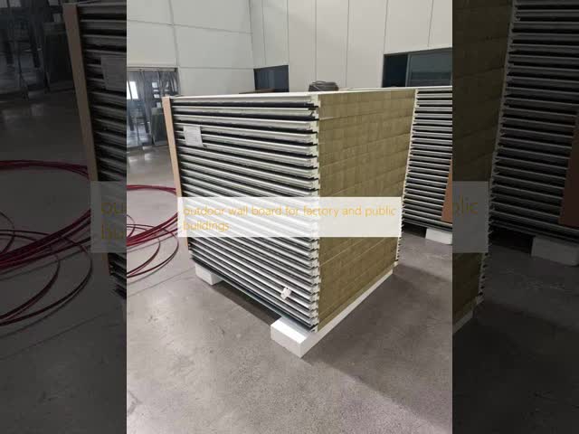 Building Exterior Wall Rock Wool Sandwich Panel With Pu Edge Sealing Long Lasting Performance