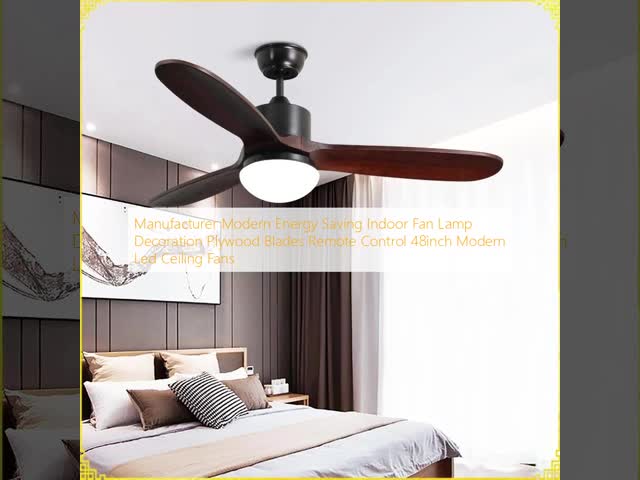 Manufacturer Modern Energy Saving Indoor Fan Lamp Decoration Plywood Blades Remote Control 48inch Modern Led Ceiling Fans