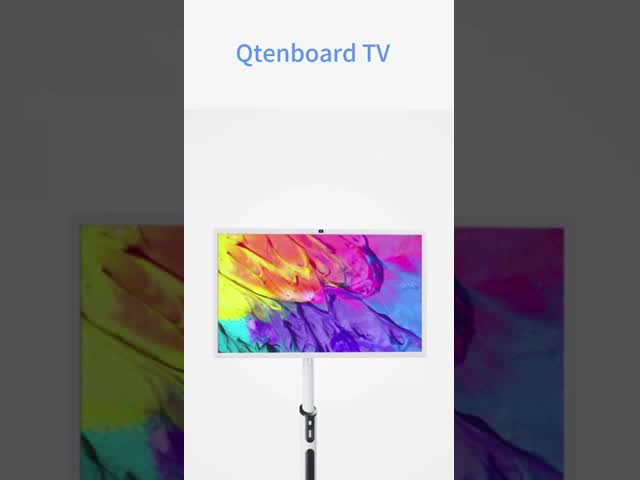 Qtenboard Interactive 21.5 27 32 インチ スマートモバイルタッチスクリーン ポータブルテレビ 2k HDディスプレイ Android 13 ローリングテレビスタンド ポータブル