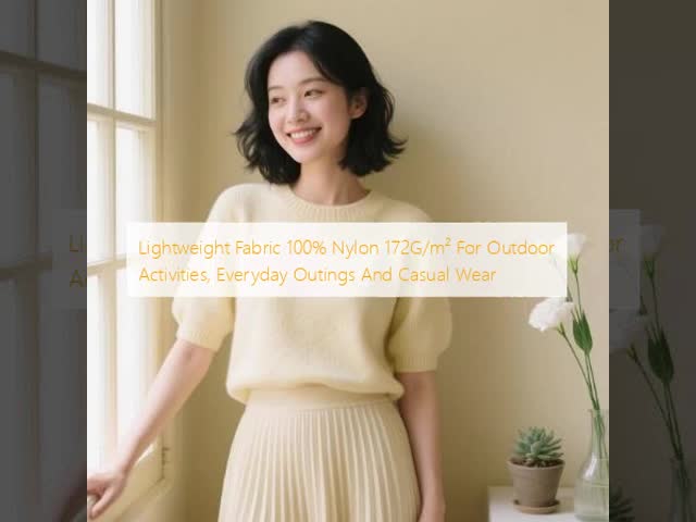 Casual Lightweight Nylon Fabric 172GSM Outdoor Wear Fabric Wrinkle Resistant