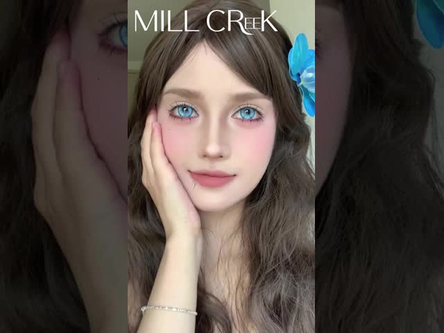 Blue Pink HEMA Natural Eye Contacts 365 Days 8.5mm Base Curve Natural Looking Colored Contacts