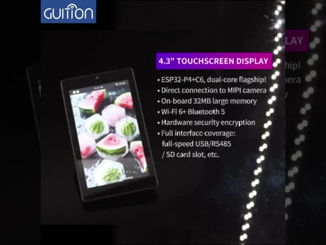 JC4880P443C_I_W High cost performance 4.3-inch IPS touch screen development kit supports ESP32P4/ESP32-C6 dual platforms