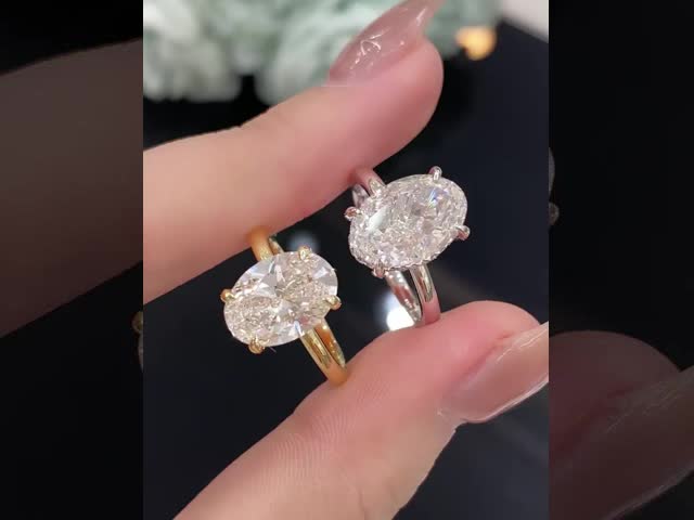 Luxuryshine Oval Cut VVS2/VS1 Lab Grown Diamond 1-5CT Solitaire Ring 18K solid Gold custom Jewelry With IGI Certificate