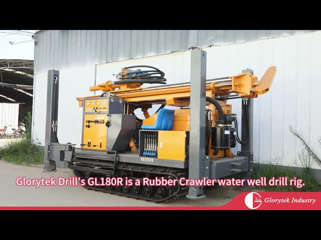 Portable 180m Deep Water Well Drill Rig Machine Gl-180r Crawler Hydraulic