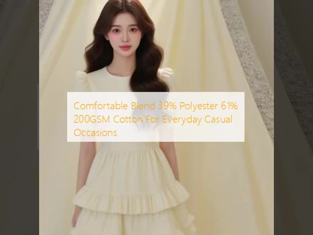 Comfortable Cotton Polyester Blend Fabric 200GSM Casual Dress Fabric Wear Resistant