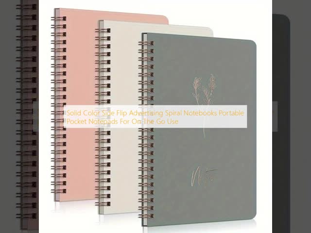 Solid Color Side  Flip Advertising Spiral Notebooks Portable Pocket Notepads For On The Go Use