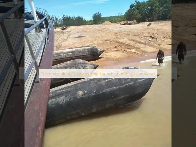Length 5m-30m Ship Launching Marine Airbags Customized With Nylon Rubber Inner Material