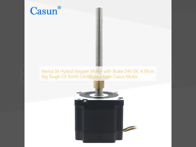Nema 34 Hybrid Stepper Motor with Brake 24V DC 4.5N.m Big Tough CE RoHS Certificated from Casun Motor