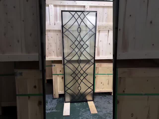 Canada'S Best-Selling 22*64 Wrought Iron Door Inserts glass of 12*12 Steel Bar for Fiber glass doors