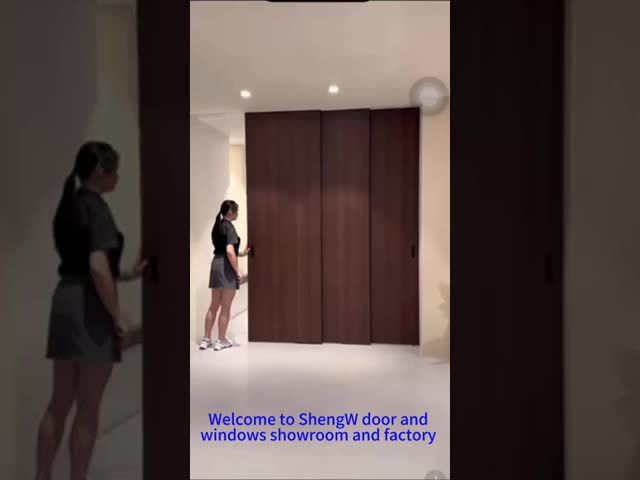 OEM Stainless Steel Entrance Door Golden Powder Coated Metal Exterior Doors