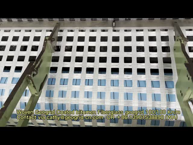 Reinforcing Glass Grid Asphalt Fiberglass Geogrid 120Kn Preventing Road Surface Cracks