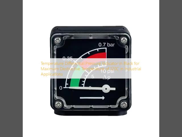 Temperature Differential Pressure Indicator in Black for Maximum Destructive Temperature of 120C in Industrial Applications