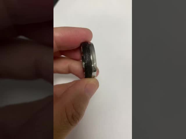2025 New Arrival Custom Engagement Rings Forged Carbon Fiber Wedding Bands Mens bands Forged Carbon Fiber Ring