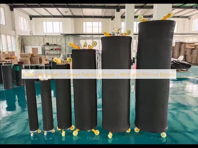 Inflatable Sewer Packer for CIPP Repair With or Without Bypass