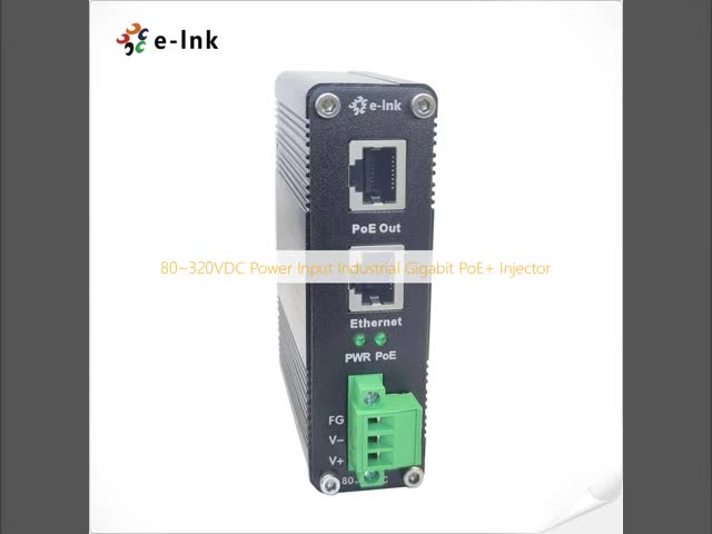 12~48V DC Power Input Industrial Gigabit PoE+ Injector