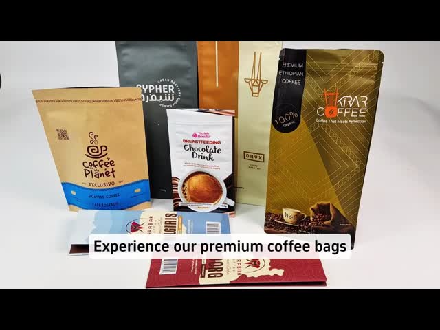 Custom Stand Up Zipper Coffee Bean Bag with Valve