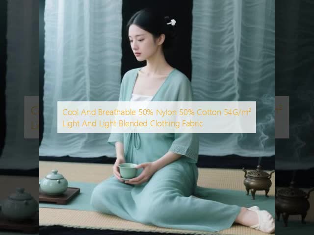 Blended Light Clothing Fabric 54GSM Cool Breathable Fabric 50% Nylon 50% Cotton