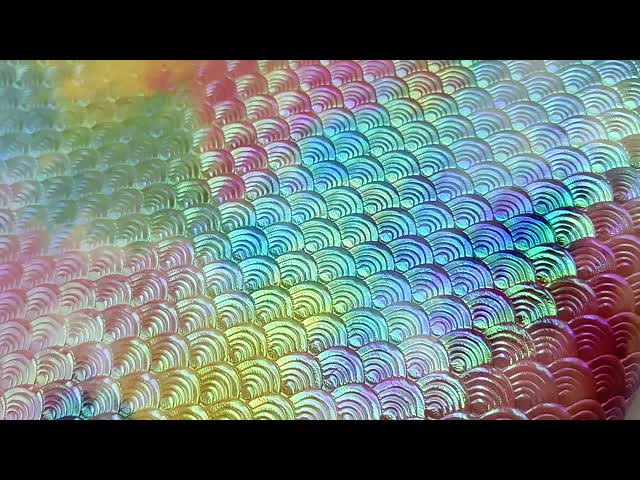 Special PU Rainbow Mirror Embossed Synthetic Leather Luggage Handbag Shoes Cosmetic Bag Leather Fabric