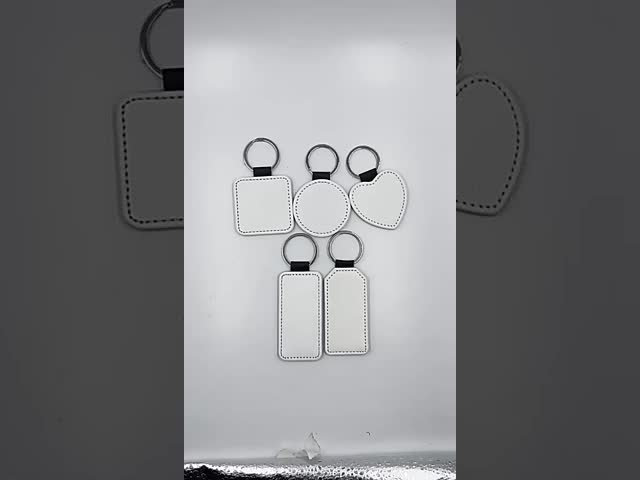 Custom Printing PU Leather Sublimation Keychain Blanks Heat Transfer Key Rings