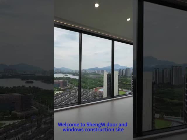 Silver Aluminum Sliding Glass Door Insulated Glass Aluminium Sliding Frame For Thermal Insulation