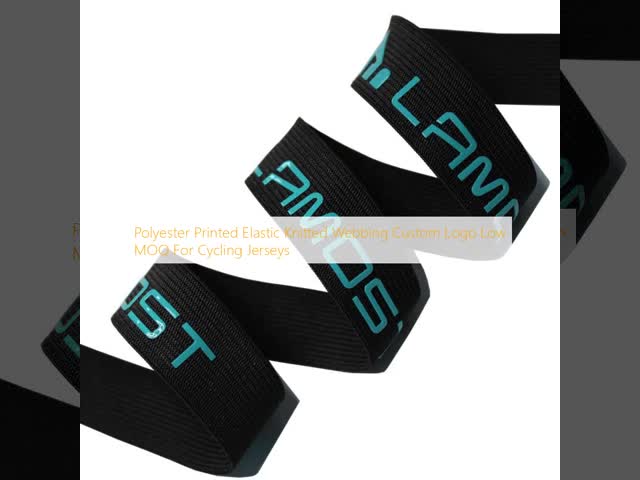 Polyester Printed Elastic Knitted Webbing Custom Logo Low MOQ For Cycling Jerseys