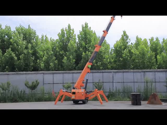12ton Load Capacity Spider Crane with 22.5m Lifting Height and Wireless Remote Control for Narrow Spaces video