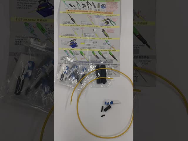 プッシャー付き高速コネクタ SC APC IL 0.3dB 光ファイバー高速クイックコネクタ 3mm 丸型 FTTH ドロップケーブル用