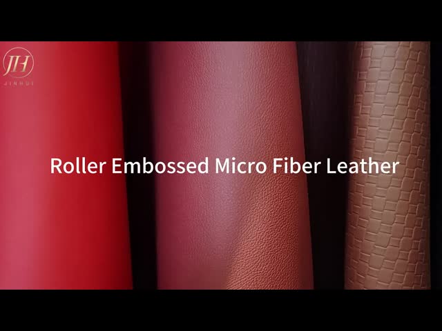 Synthetic Automotive Leather Roller Embossed Micro Fiber Scratch Resistant Realistic Grain